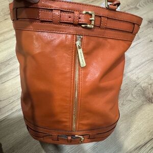 KORS Michael Kors Orange Leather Shoulder Bag